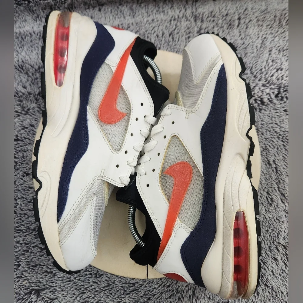 Nike Air‎ Max 93 OG Retro White Habanero Red Blue Mens Size 9 - Picture 7 of 9